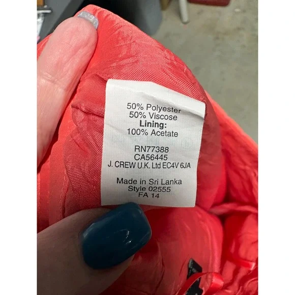 J.CREW "The Pencil Skirt" 0 Neon Coral Polka Dot Retro Chic Workwear - Picture 8 of 8